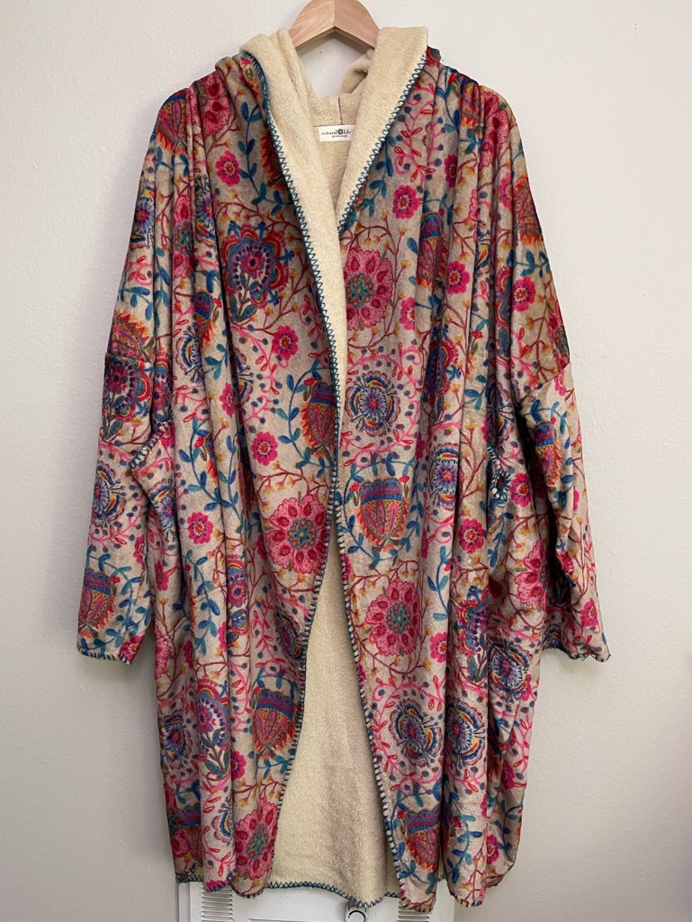 Natural Life Long Cozy Blanket Kimono 
 size L/XL Bohemian Whimsical Festival - Picture 3 of 12
